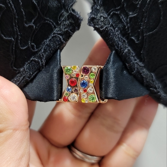 Savage X Fenty Romantic Corded Lace Front-Closure Push-Up Bra Black - Picture 9 of 17